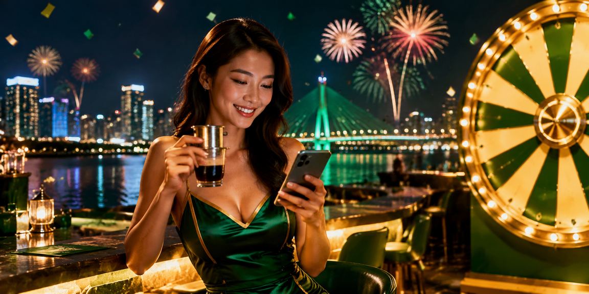 Không gian cà phê Đà Nẵng với bàn roulette gợi trải nghiệm giải trí